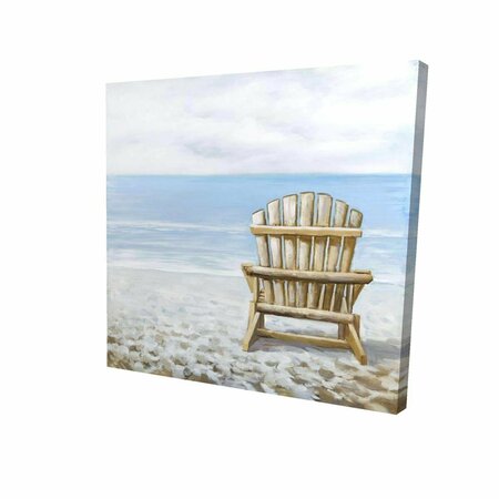 BEGIN HOME DECOR 12 x 12 in. Wood Beach Chair-Print on Canvas 2080-1212-CO26